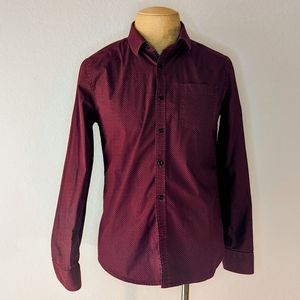 G by Guess M geometric red/black long sleeve button down shirt